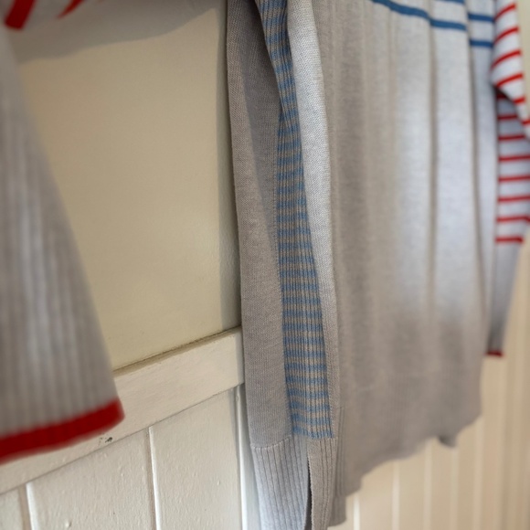 Ladies White Stuff size 16 red and blue stripes on grey nautical sweater preppy - Picture 5 of 6